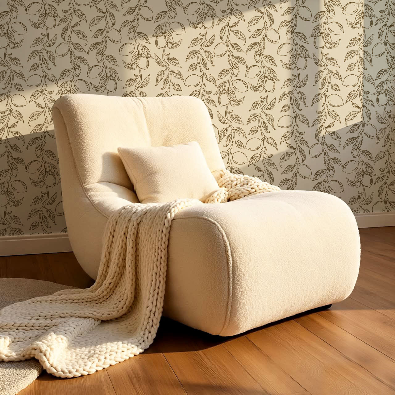 Ruby Rustic Lemons Olive Wallpaper