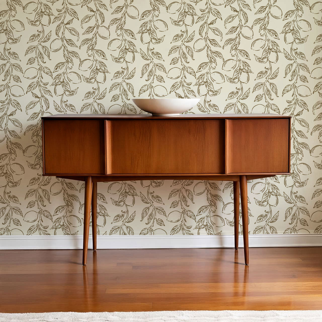 Ruby Rustic Lemons Olive Wallpaper