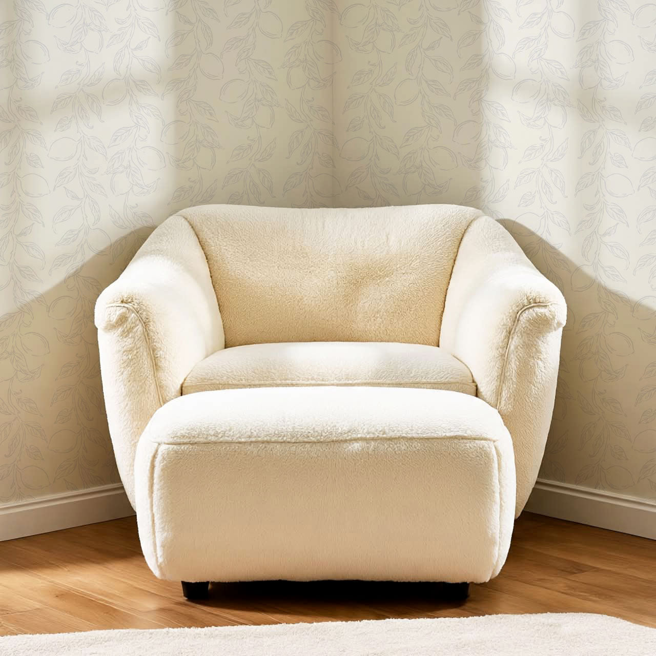 Ruby Rustic Lemons Cream Wallpaper