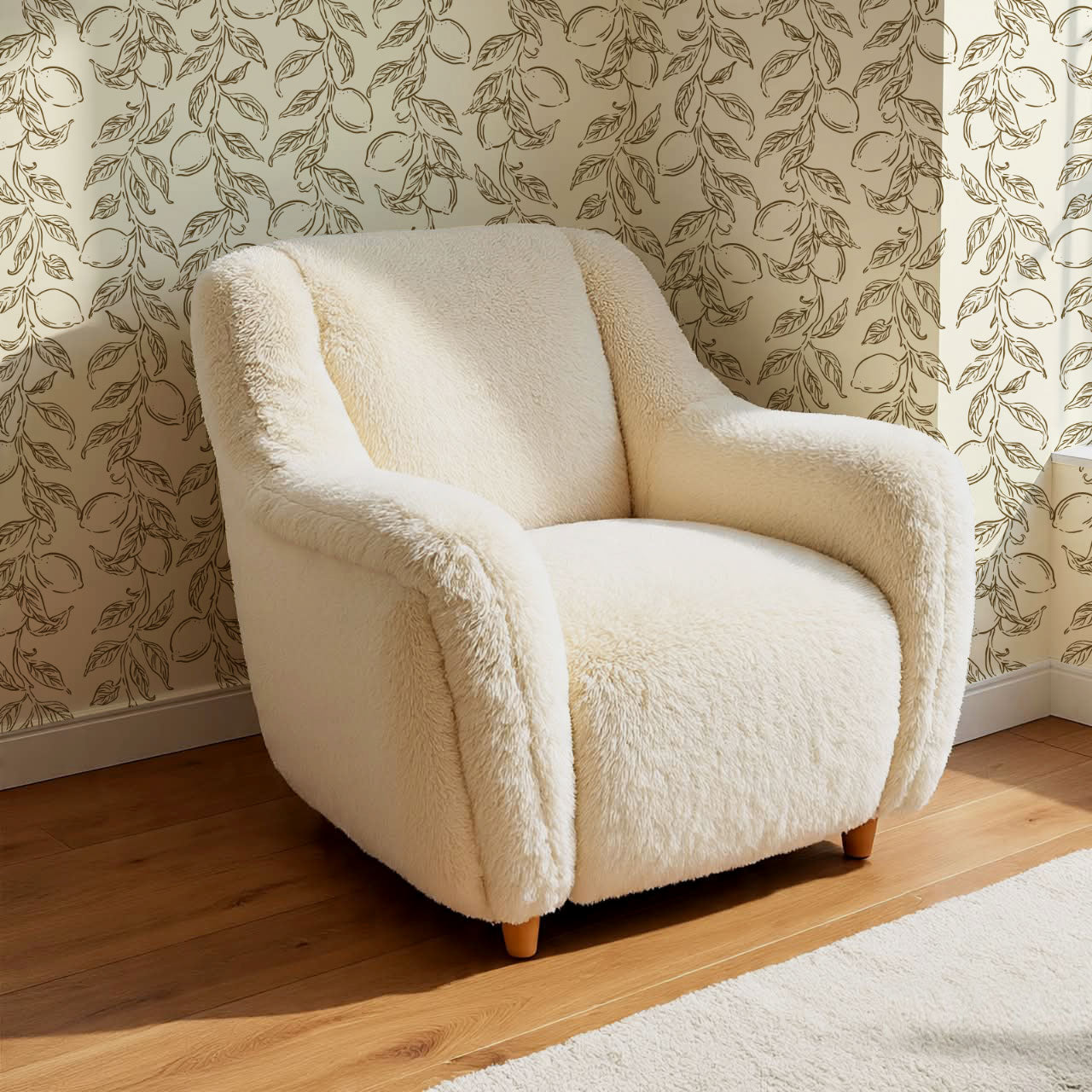 Ruby Rustic Lemons Olive Wallpaper