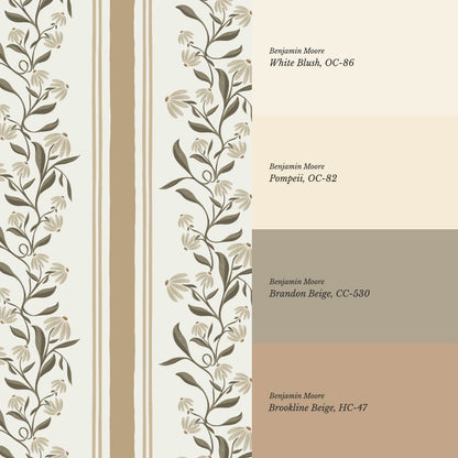 Rumi Climbing Coneflowers Grey Brown Wallpaper