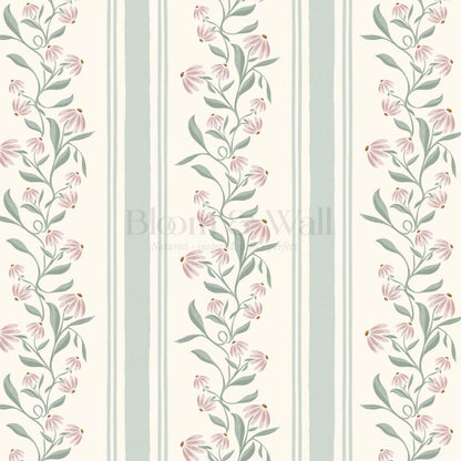 Rumi Climbing Coneflowers Butter Sage Wallpaper