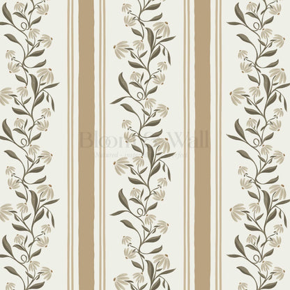 Rumi Climbing Coneflowers Grey Brown Wallpaper