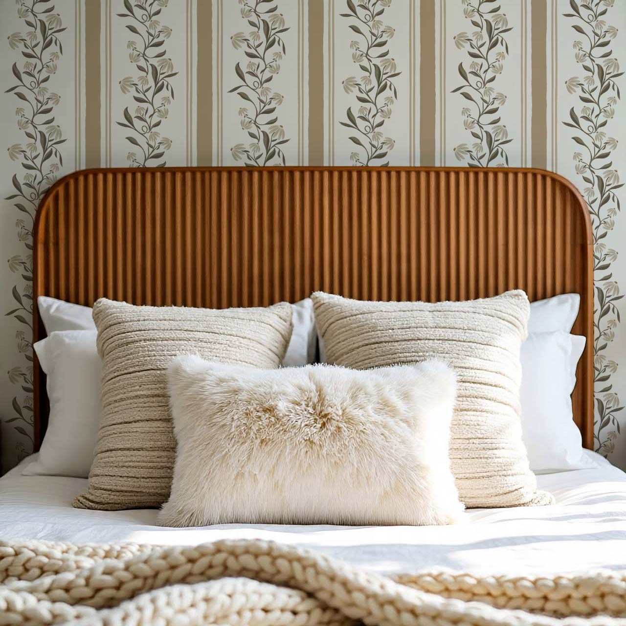 Rumi Climbing Coneflowers Grey Brown Wallpaper