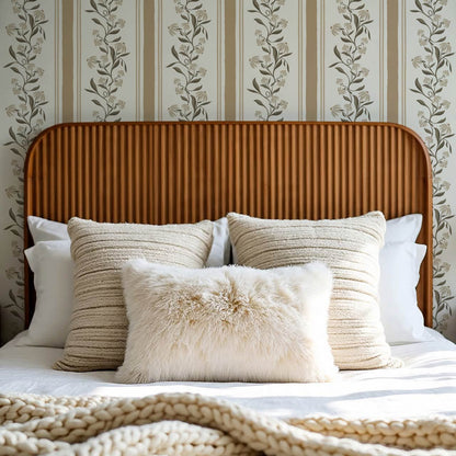 Rumi Climbing Coneflowers Grey Brown Wallpaper