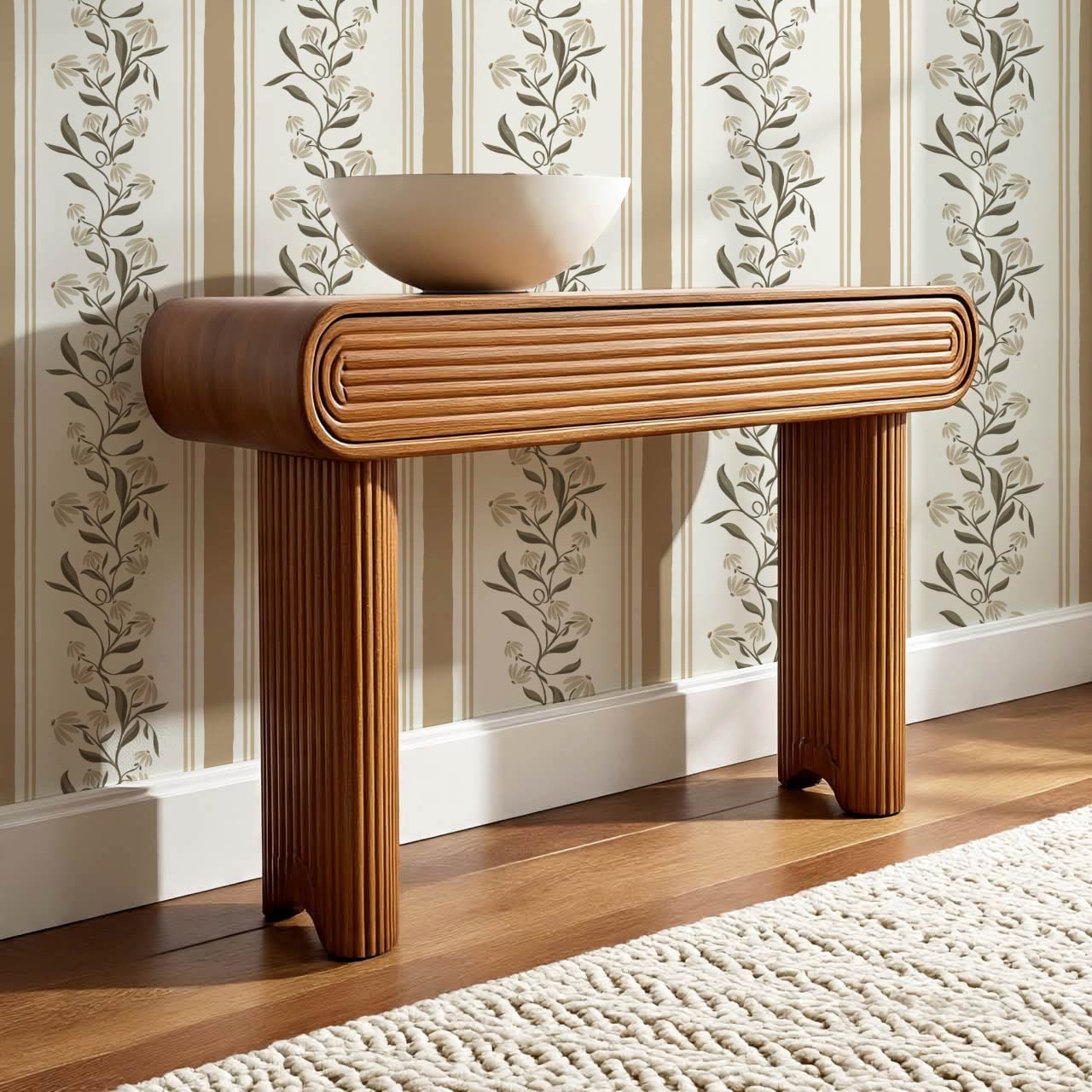Rumi Climbing Coneflowers Grey Brown Wallpaper