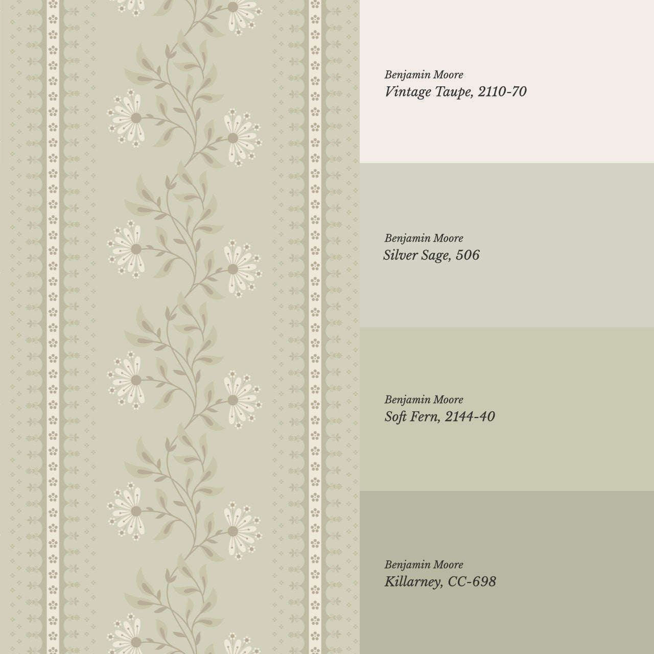 Ruth Serenade in Bloom Sage Wallpaper