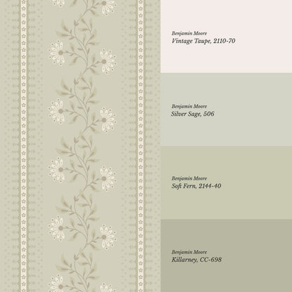 Ruth Serenade in Bloom Sage Wallpaper