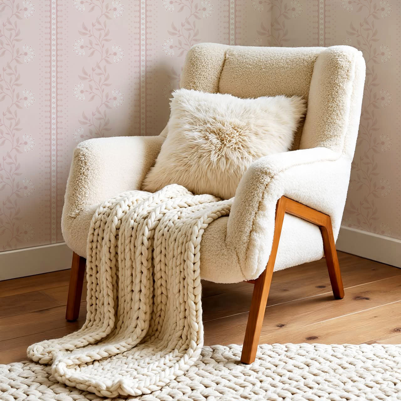 Ruth Serenade in Bloom Pink Wallpaper