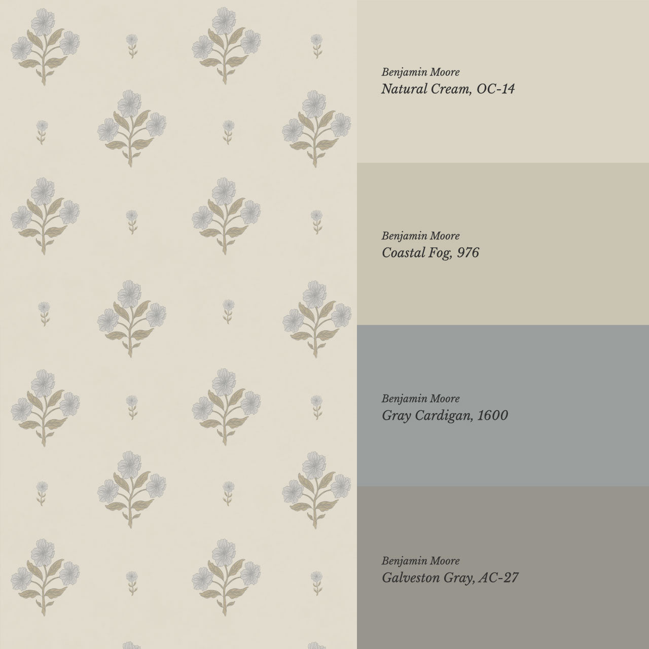 Rylee Keepsake Florals French Blue Wallpaper