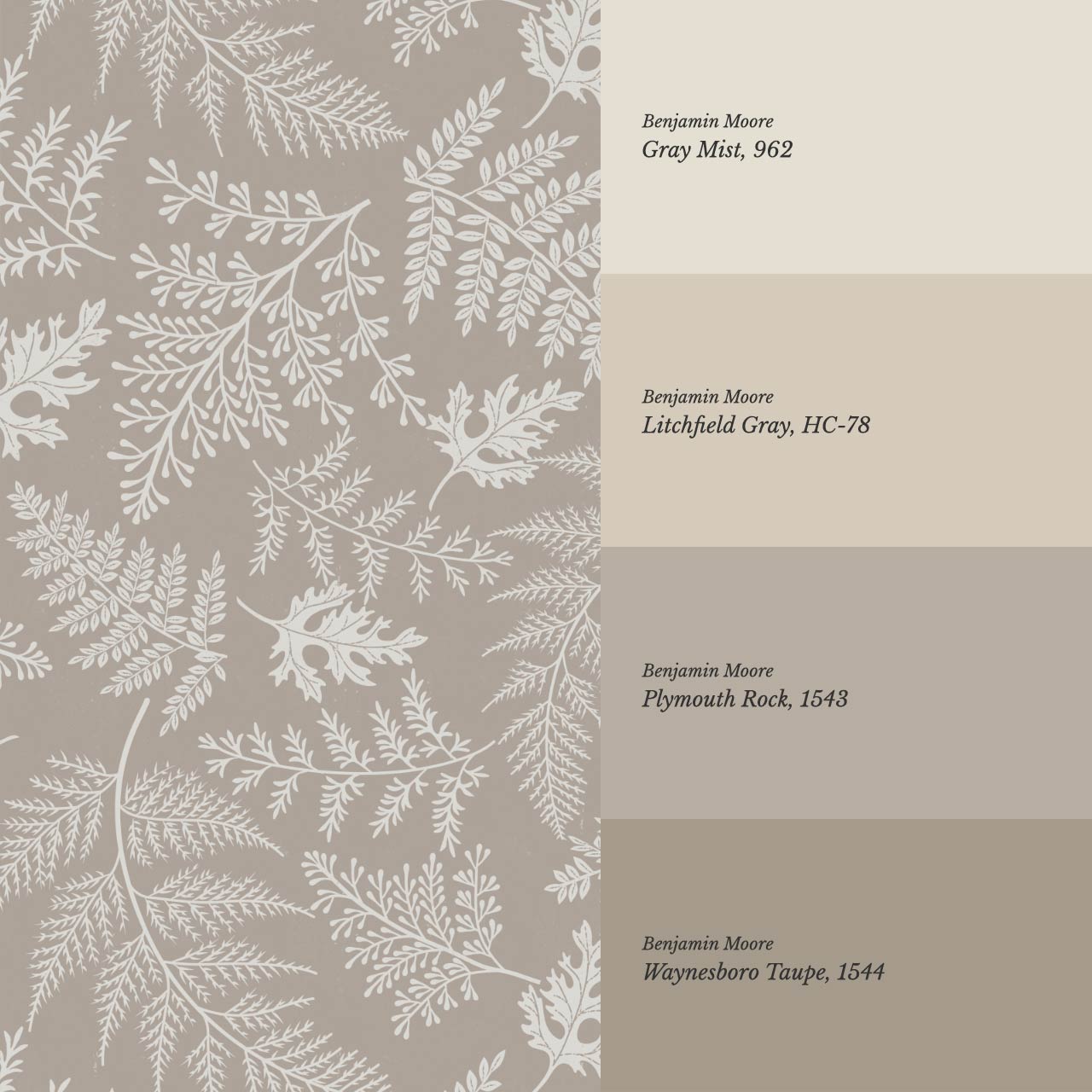 Sabela Woodland Ferns Pale Mauve Stone Wallpaper