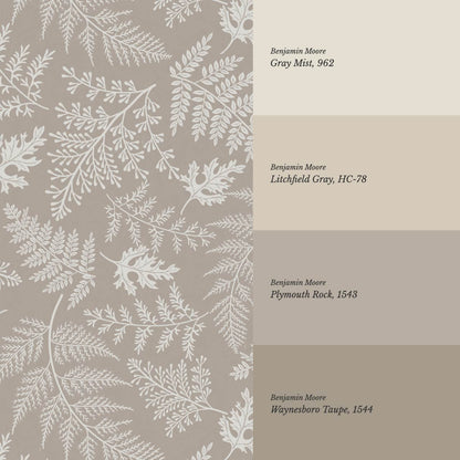 Sabela Woodland Ferns Pale Mauve Stone Wallpaper