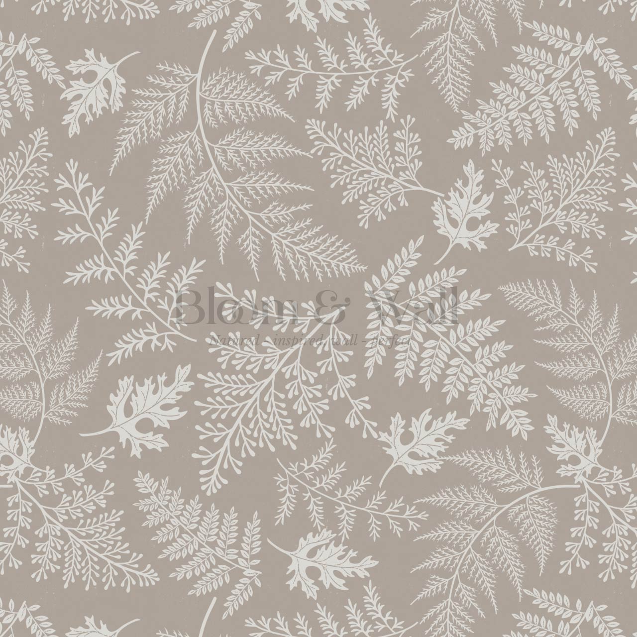 Sabela Woodland Ferns Pale Mauve Stone Wallpaper