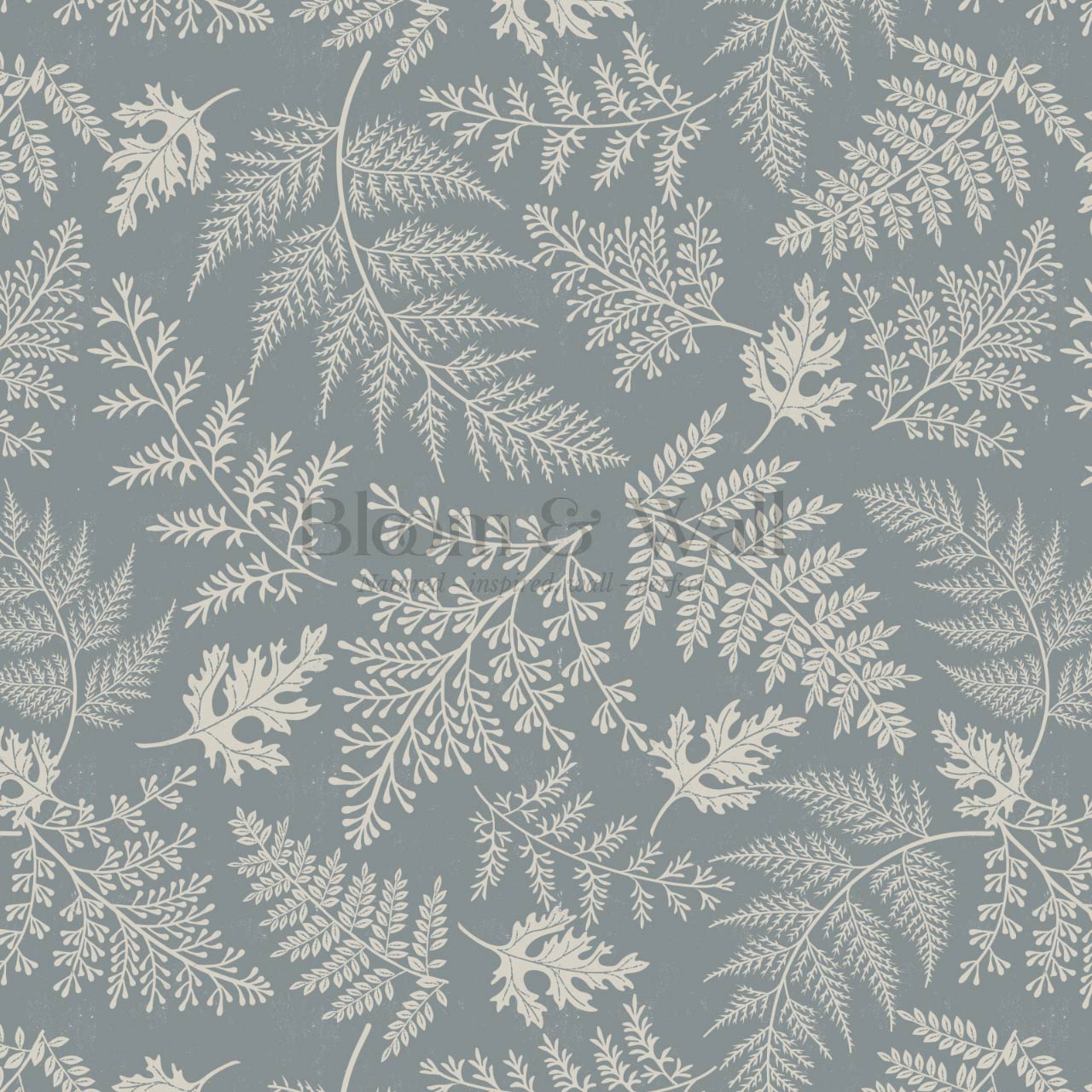 Sabela Woodland Ferns Sea Glass Ivory Wallpaper