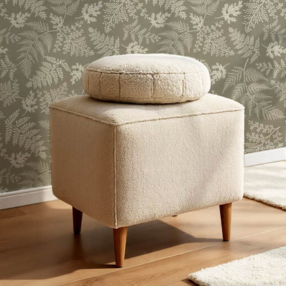 Sabela Woodland Ferns Stone Ivory Wallpaper