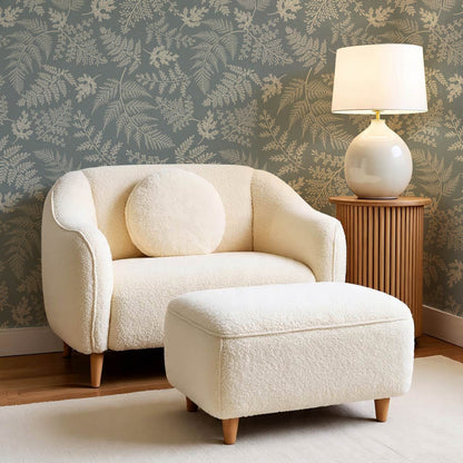 Sabela Woodland Ferns Sea Glass Ivory Wallpaper