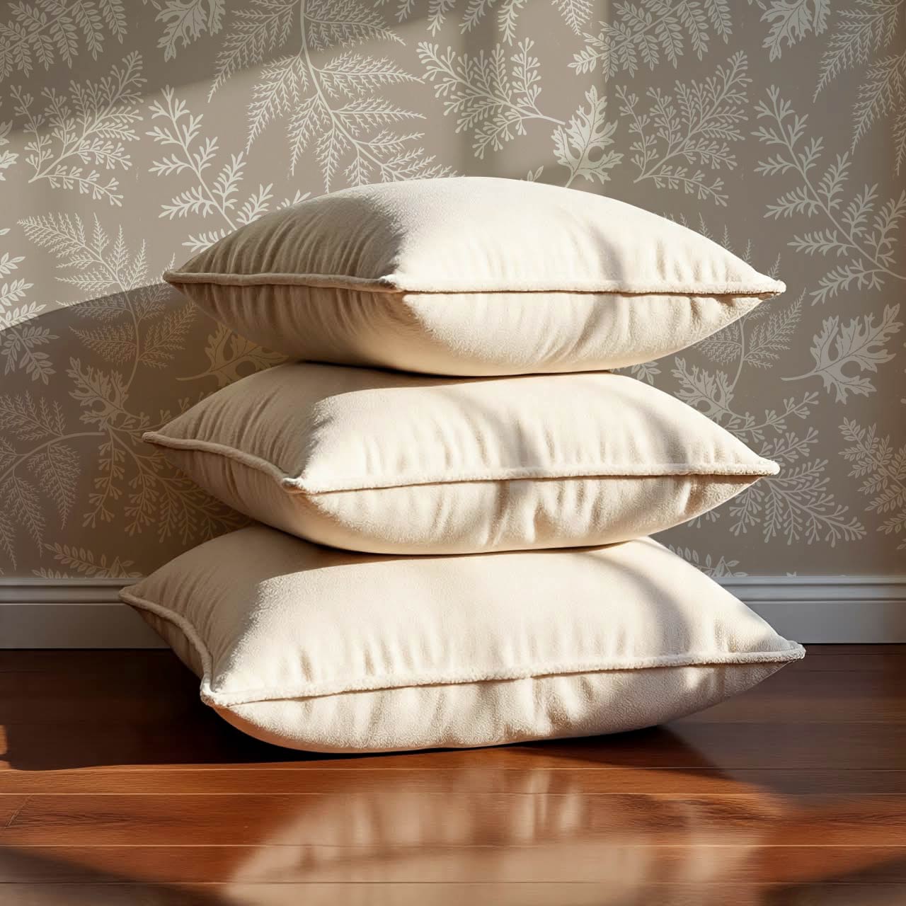 Sabela Woodland Ferns Pale Mauve Stone Wallpaper