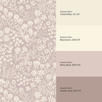 Sabella Summer Memories Mauve Butter Wallpaper