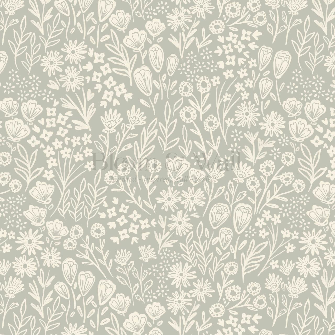 Sabella Summer Memories Vintage Olive Butter Wallpaper