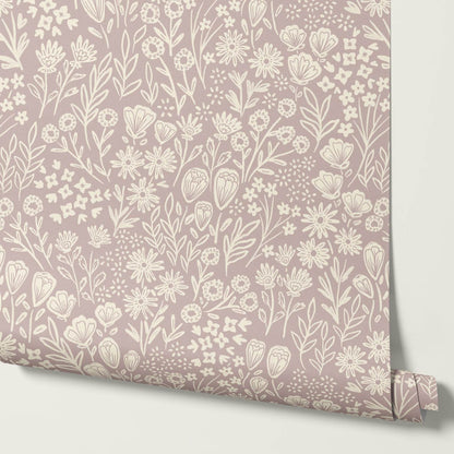 Sabella Summer Memories Mauve Butter Wallpaper