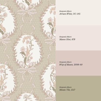 Saioa Rosie Posie Taupe Cream Plum Wallpaper