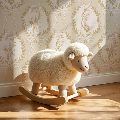 Saioa Rosie Posie Beige Cream Honey Wallpaper