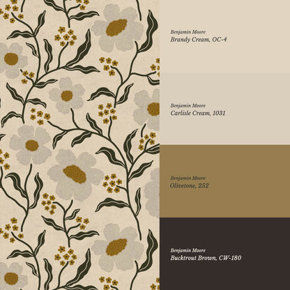 Salma Bloomery Vines Beige Earth Wallpaper