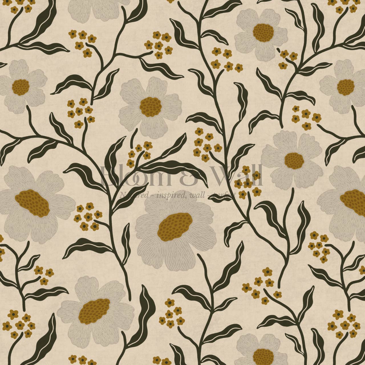 Salma Bloomery Vines Beige Earth Wallpaper