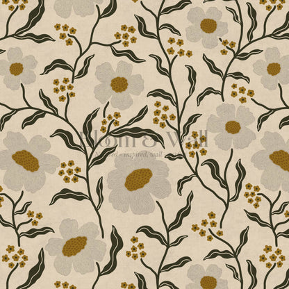 Salma Bloomery Vines Beige Earth Wallpaper