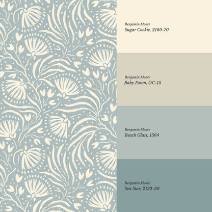 Salome Botanical Silhouettes Sea Glass Cream Wallpaper