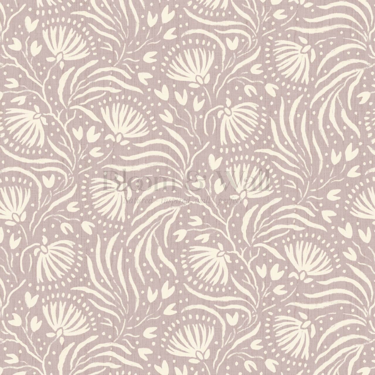 Salome Botanical Silhouettes Mauve Cream Wallpaper