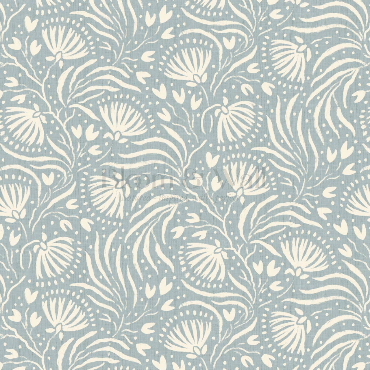 Salome Botanical Silhouettes Sea Glass Cream Wallpaper