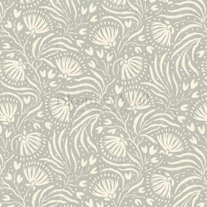 Salome Botanical Silhouettes Soft Olive Butter Wallpaper