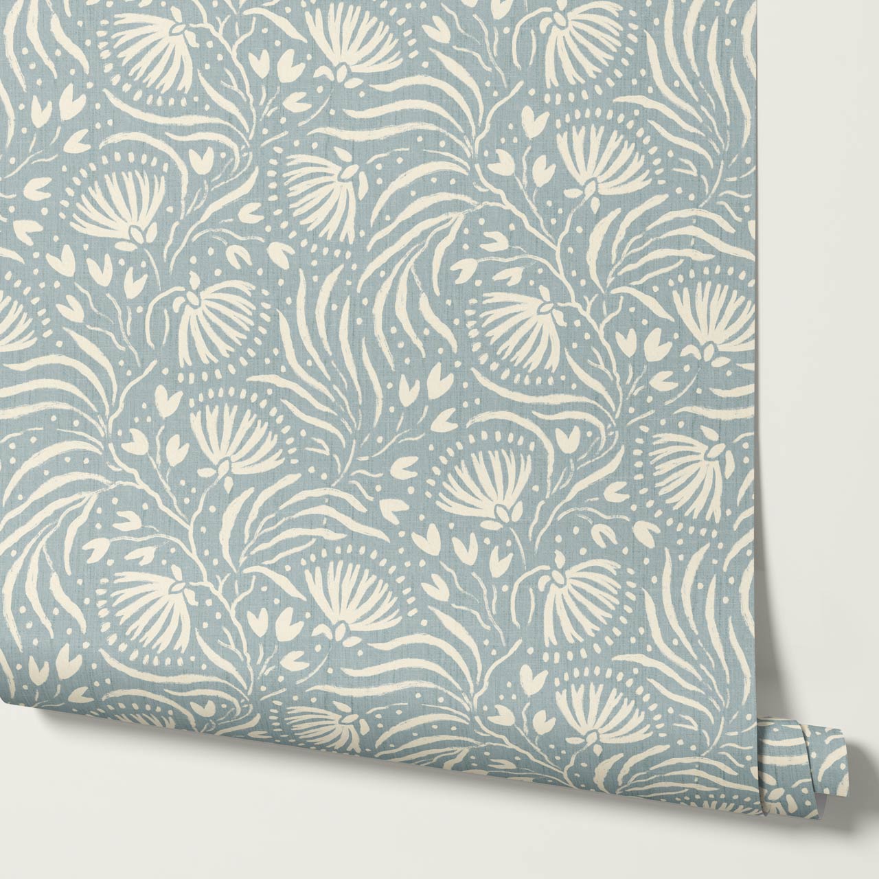 Salome Botanical Silhouettes Sea Glass Cream Wallpaper