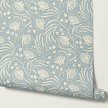 Salome Botanical Silhouettes Sea Glass Cream Wallpaper