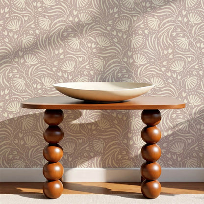 Salome Botanical Silhouettes Mauve Cream Wallpaper