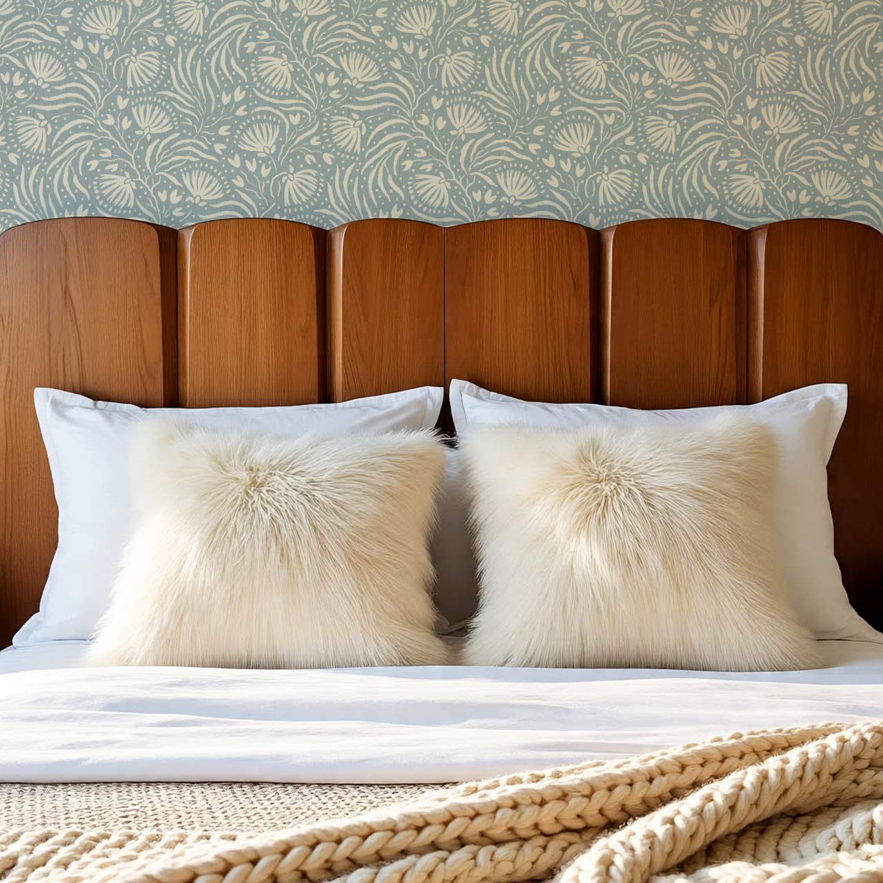 Salome Botanical Silhouettes Sea Glass Cream Wallpaper