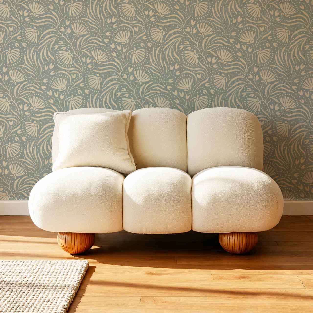 Salome Botanical Silhouettes Sea Glass Cream Wallpaper