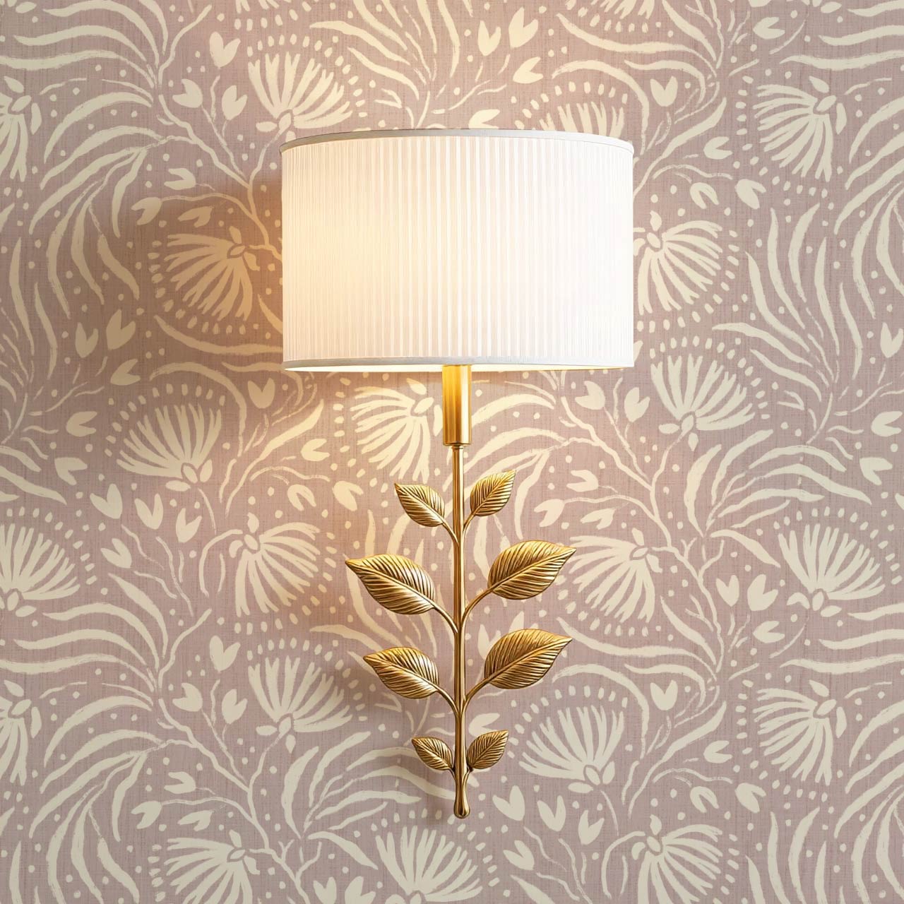 Salome Botanical Silhouettes Mauve Cream Wallpaper