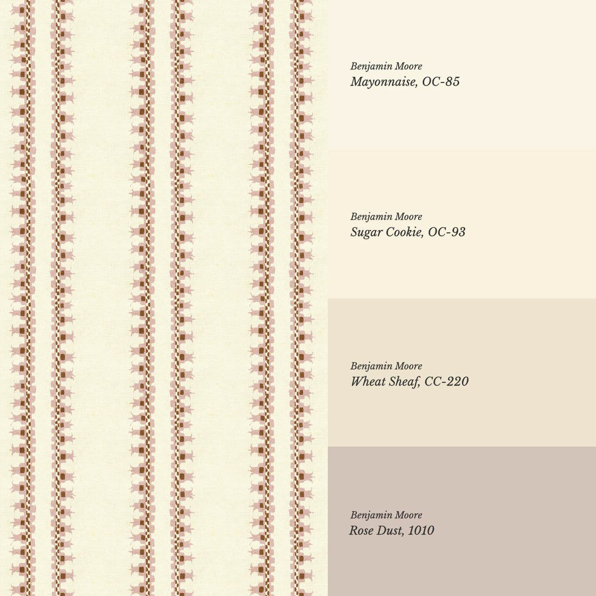 Salvadora Folk Stripes Rose Blush Butter Wallpaper