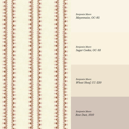Salvadora Folk Stripes Rose Blush Butter Wallpaper