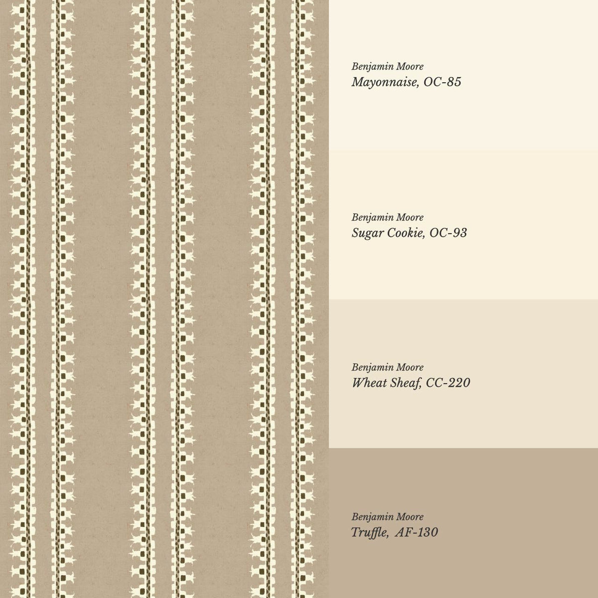 Salvadora Folk Stripes Taupe Cream Wallpaper