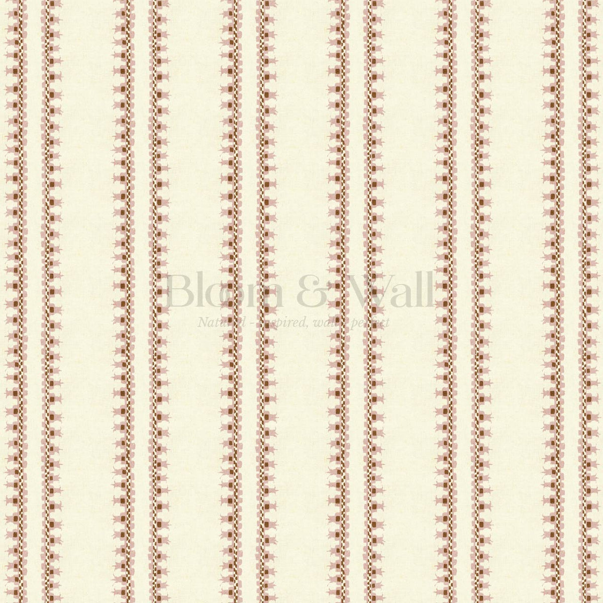 Salvadora Folk Stripes Rose Blush Butter Wallpaper