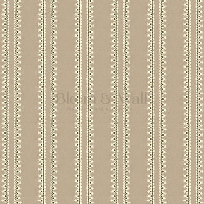 Salvadora Folk Stripes Taupe Cream Wallpaper