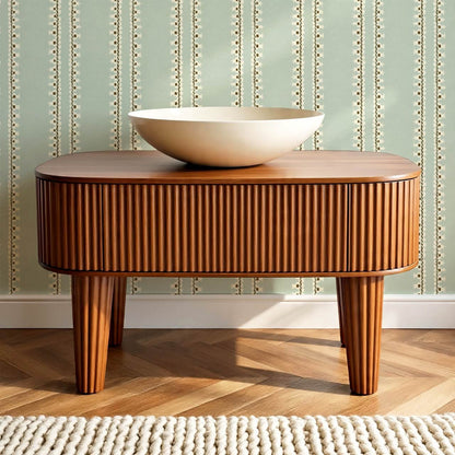 Salvadora Folk Stripes Mint Cream Wallpaper