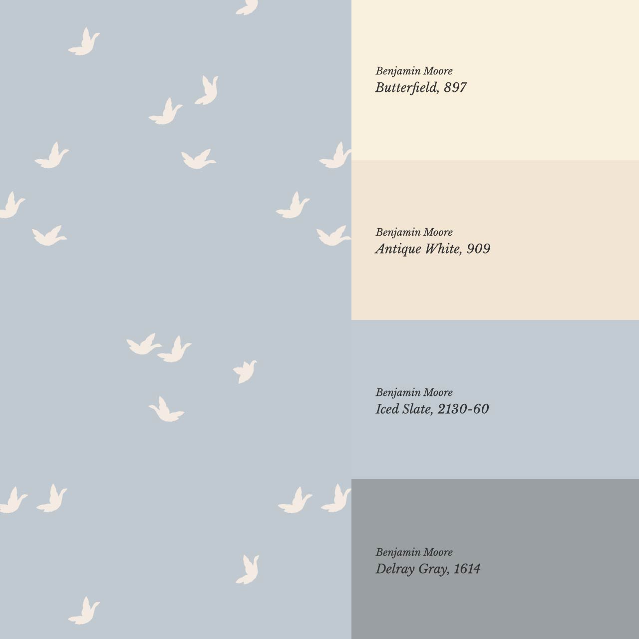 Sandra Quiet Flight Sky Cream Wallpaper