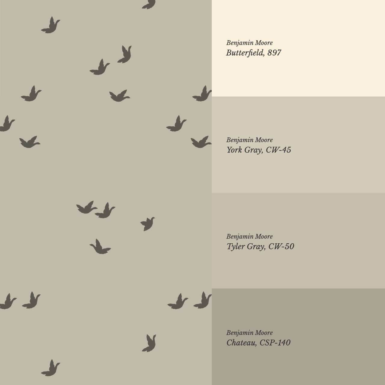Sandra Quiet Flight Stone Gray Wallpaper