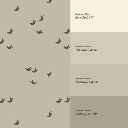 Sandra Quiet Flight Stone Gray Wallpaper