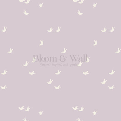Sandra Quiet Flight Pearl Lilac Wallpaper