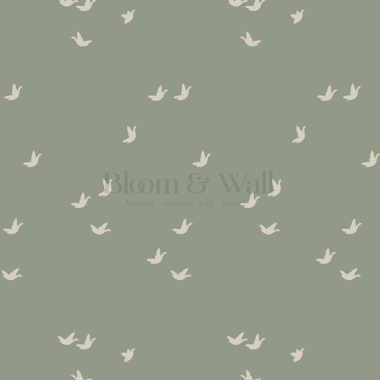 Sandra Quiet Flight Sage Beige Wallpaper